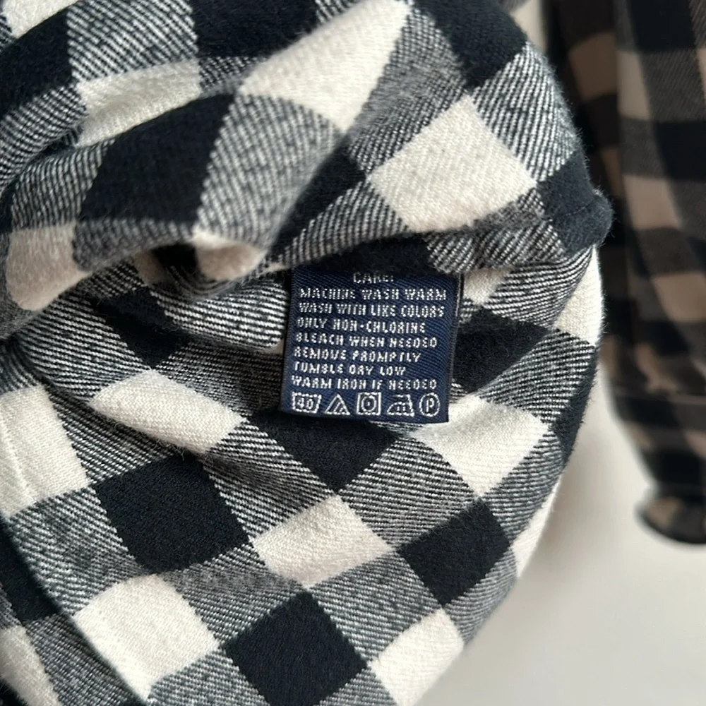 Ralph Lauren brush cotton flannel check shirt with ruffled trim women’s medium - Picture 5 of 9